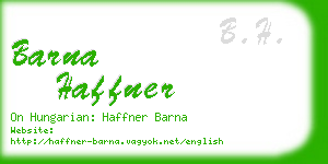 barna haffner business card